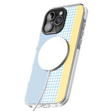 iPhone 16 Pro Max Abstract Grid Blue & Yellow Black Impact Phone Case