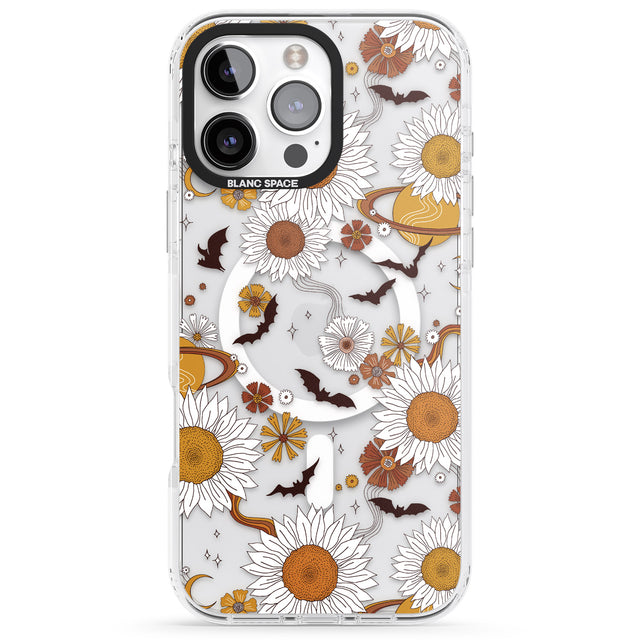 iPhone 16 Pro Max Halloween Bats and Planets Black Impact Phone Case