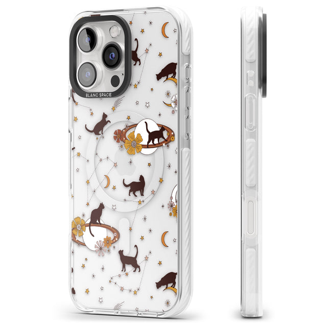 iPhone 16 Pro Max Halloween Cats and Astrology Black Impact Phone Case