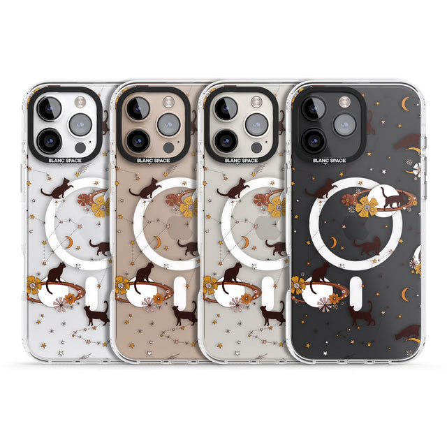 iPhone 16 Pro Max Halloween Cats and Astrology Black Impact Phone Case