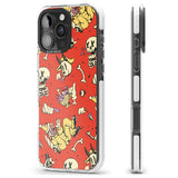 iPhone 16 Pro Max Red Retro Halloween Pattern Black Impact Phone Case