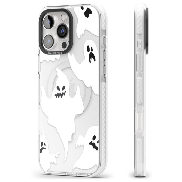 iPhone 16 Pro Max Ghost Pattern Black Impact Phone Case