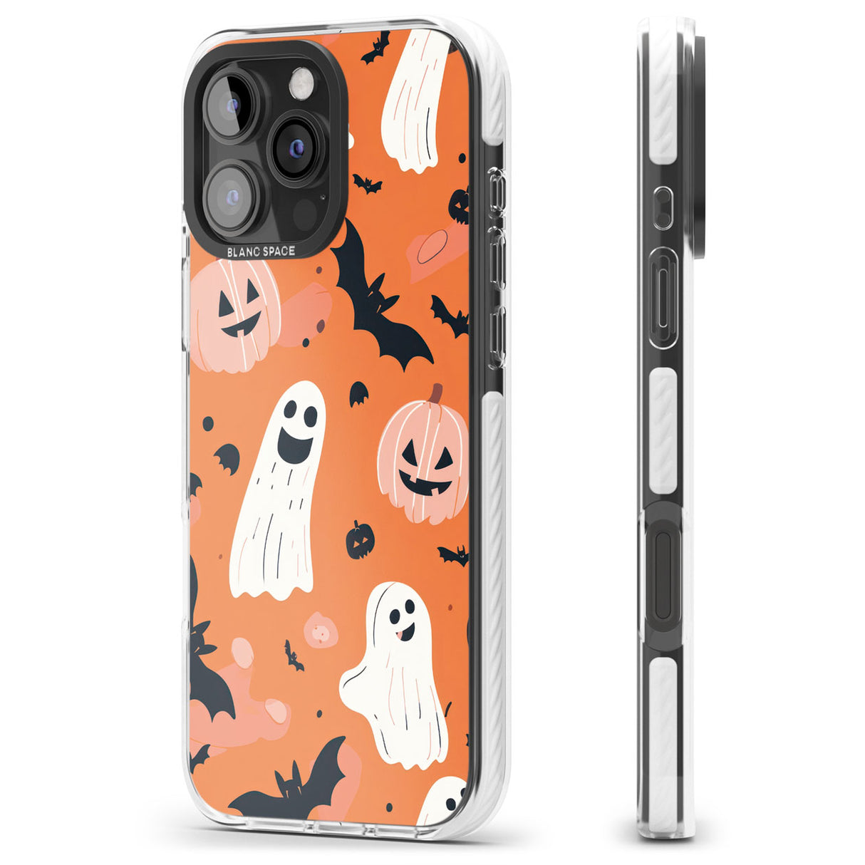 Orange Halloween Pattern Impact Magsafe Phone Case for iPhone 16 Pro, iPhone 16 Pro Max