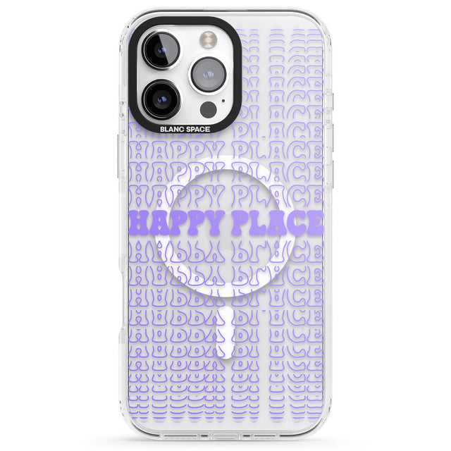 iPhone 16 Pro Max Happy Place (Purple) Black Impact Phone Case + Magsafe