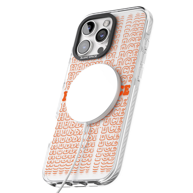 iPhone 16 Pro Max Happy Place (Orange) Black Impact Phone Case + Magsafe