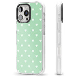 iPhone 16 Pro Max Small Heart Pattern: Green Black Impact Phone Case