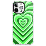 iPhone 16 Pro Max Green Heart Illusion Black Impact Phone Case