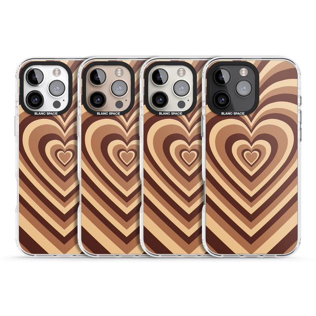 iPhone 16 Pro Max Latte Heart Illusion Black Impact Phone Case