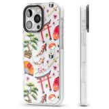 iPhone 16 Pro Max Mixed Japanese Watercolour Pattern Black Impact Phone Case