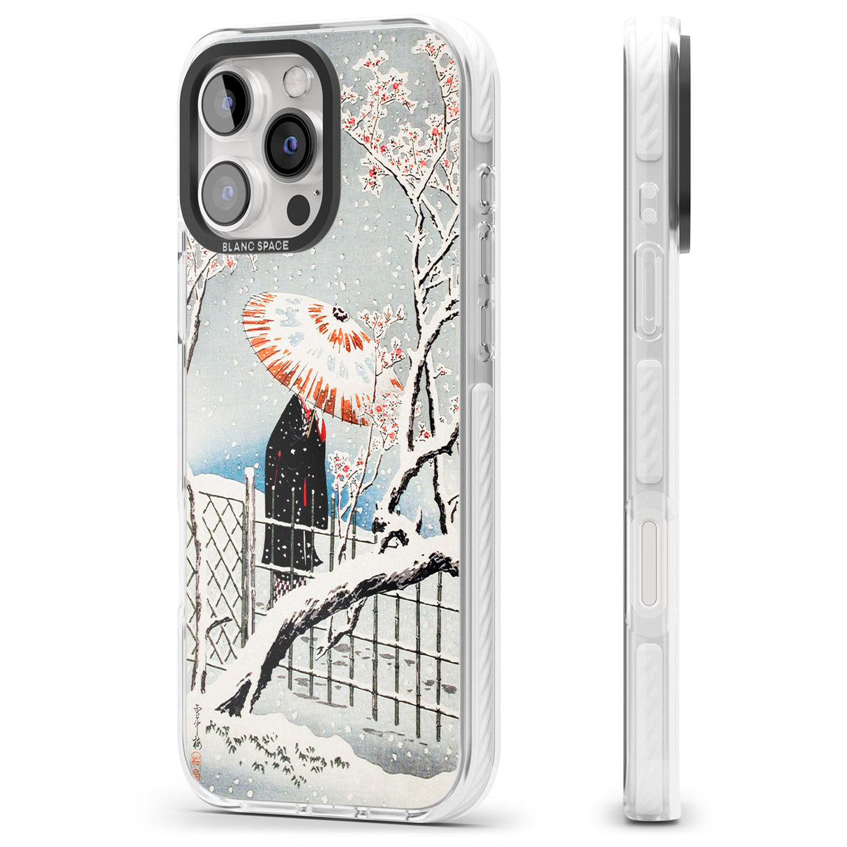 iPhone 16 Pro Max Plum Tree in Snow by Hiroaki Takahashi Black Impact Phone Case + Magsafe