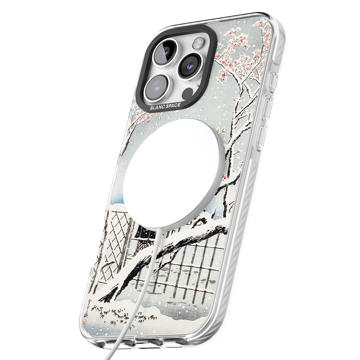 iPhone 16 Pro Max Plum Tree in Snow by Hiroaki Takahashi Black Impact Phone Case + Magsafe