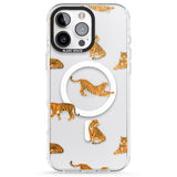 iPhone 16 Pro Max Clear Tiger Jungle Cat Pattern Black Impact Phone Case