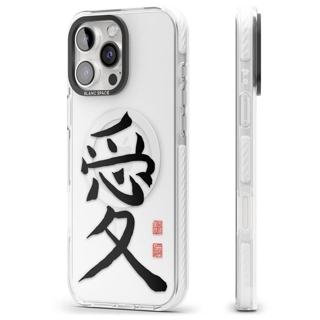 Japanese Kanji - Love Impact Magsafe Phone Case for iPhone 16 Pro, iPhone 16 Pro Max