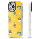 iPhone 16 Pro Max Plant Faces Kawaii Pattern Black Impact Phone Case