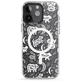 iPhone 16 Pro Max Forest Animal Silhouettes: White/Clear Black Impact Phone Case