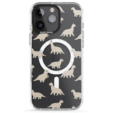 iPhone 16 Pro Max Adorable Dinosaurs Pattern (Clear) Black Impact Phone Case