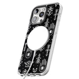 iPhone 16 Pro Max Tribal Palms - White on Black Black Impact Phone Case