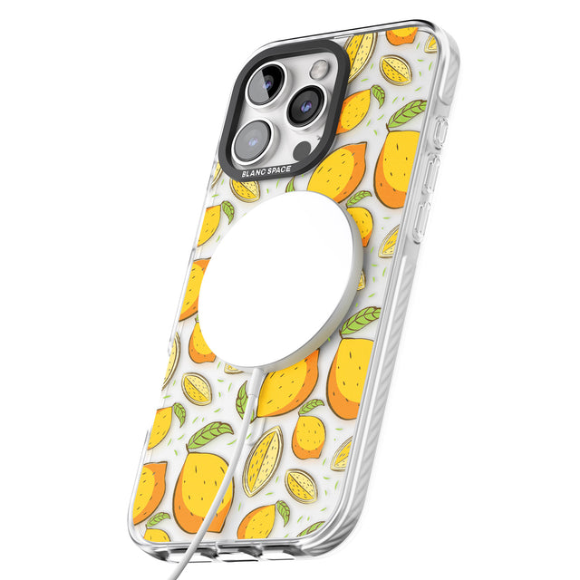 iPhone 16 Pro Max Lemon Pattern Black Impact Phone Case