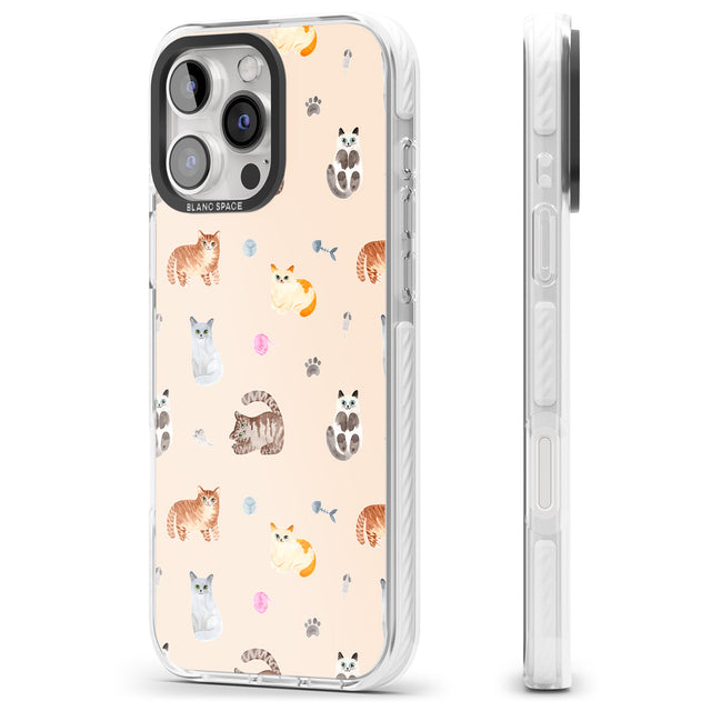 iPhone 16 Pro Max Cats with Toys Black Impact Phone Case