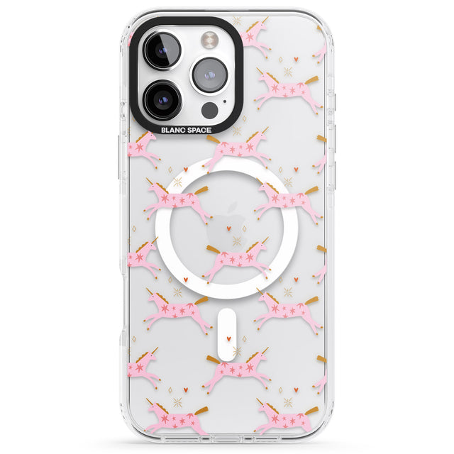 iPhone 16 Pro Max Pink Unicorns Black Impact Phone Case