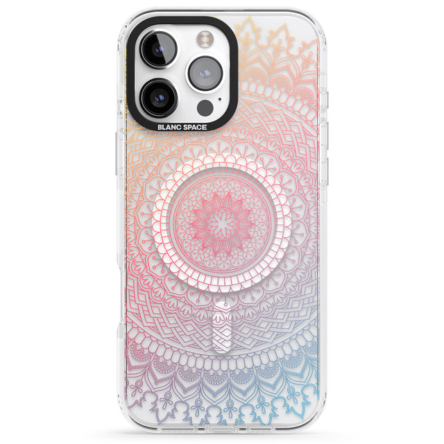 iPhone 16 Pro Max Large Rainbow Mandala Black Impact Phone Case