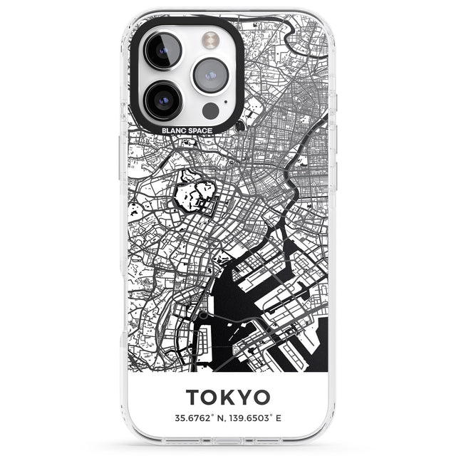 iPhone 16 Pro Max Map of Tokyo, Japan Black Impact Phone Case