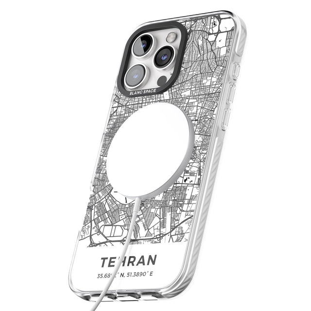 iPhone 16 Pro Max Map of Tehran, Iran Black Impact Phone Case