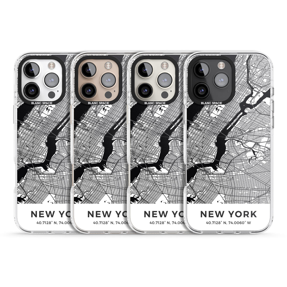 iPhone 16 Pro Max Map of New York, New York Black Impact Phone Case