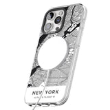 iPhone 16 Pro Max Map of New York, New York Black Impact Phone Case