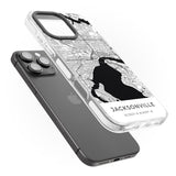 iPhone 16 Pro Max Map of Jacksonville, Florida Black Impact Phone Case