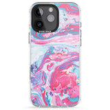 iPhone 16 Pro Max Pink, Blue & Purple Marbled Paper Pattern Black Impact Phone Case