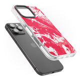 iPhone 16 Pro Max Red & White - Marbled Paper Black Impact Phone Case