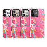 iPhone 16 Pro Max Pink, Orange & Turquoise Marbled Paper Pattern Black Impact Phone Case