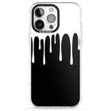 iPhone 16 Pro Max Melted Effect: White & Black Black Impact Phone Case