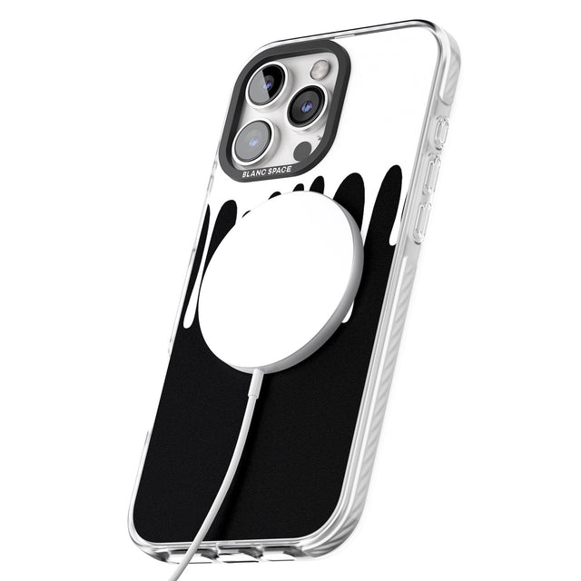 iPhone 16 Pro Max Melted Effect: White & Black Black Impact Phone Case