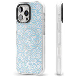 iPhone 16 Pro Max Light Blue Pattern Memphis Retro Pattern Design Black Impact Phone Case