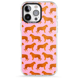 iPhone 16 Pro Max Tigers on Pink Pattern Black Impact Phone Case