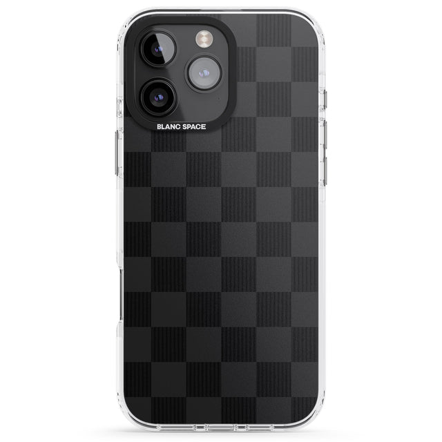 iPhone 16 Pro Max BLACK CHECKERED Black Impact Phone Case + Magsafe