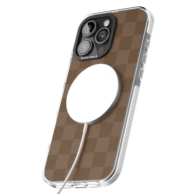 iPhone 16 Pro Max CHOCOLATE CHECKERED Black Impact Phone Case + Magsafe