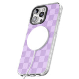 iPhone 16 Pro Max LILAC CHECKERED Black Impact Phone Case + Magsafe