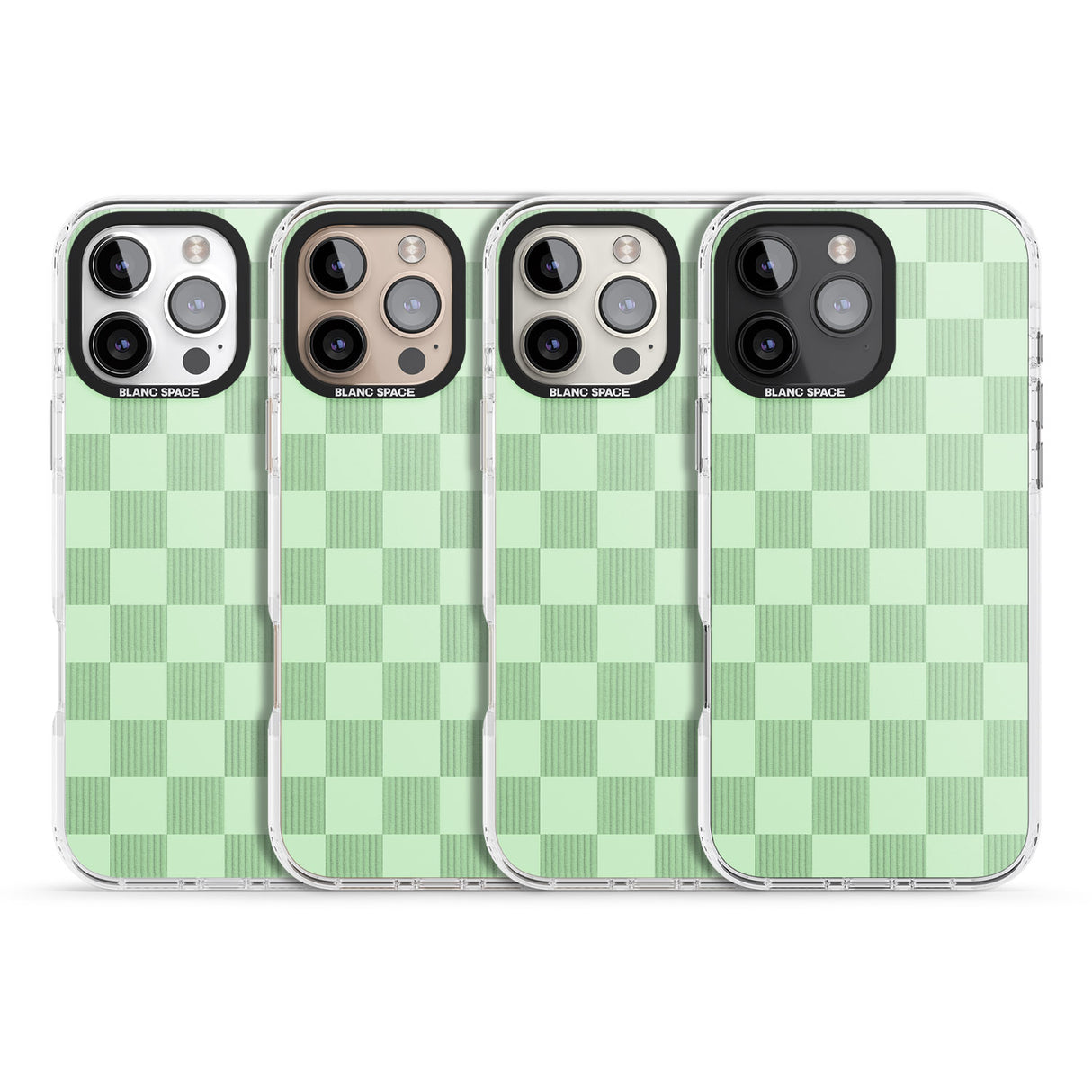 iPhone 16 Pro Max SEAFOAM CHECKERED Black Impact Phone Case + Magsafe