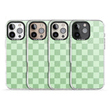 iPhone 16 Pro Max SEAFOAM CHECKERED Black Impact Phone Case + Magsafe