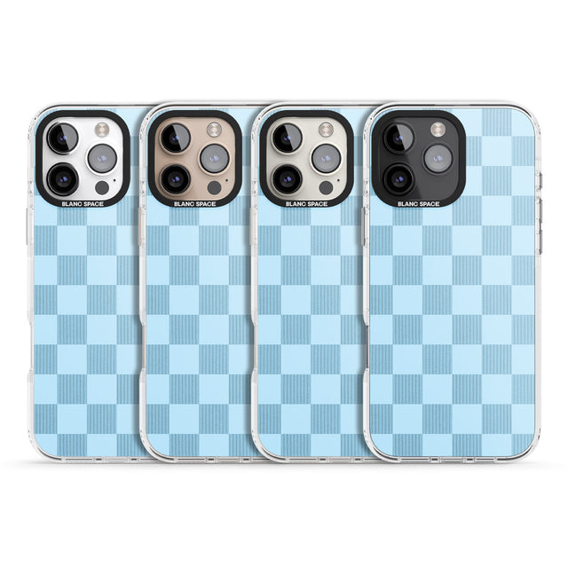 iPhone 16 Pro Max SKYBLUE CHECKERED Clear Impact Phone Case + Magsafe