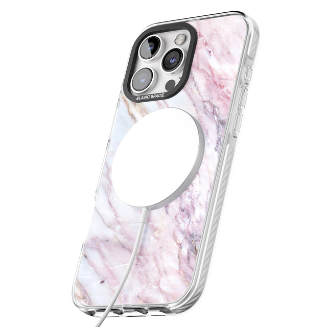 iPhone 16 Pro Max Pink & Purple Marble Black Impact Phone Case