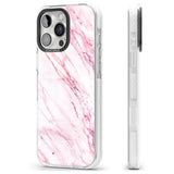 iPhone 16 Pro Max White & Pink Onyx Marble Texture Black Impact Phone Case