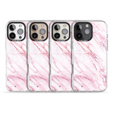 iPhone 16 Pro Max White & Pink Onyx Marble Texture Black Impact Phone Case