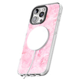 iPhone 16 Pro Max Bright Pink Onyx Marble Texture Black Impact Phone Case