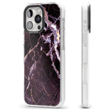 iPhone 16 Pro Max Black, Purple & Yellow shattered Marble Black Impact Phone Case