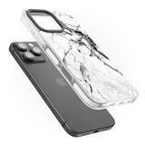 iPhone 16 Pro Max Black & White Stormy Marble Black Impact Phone Case