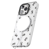 iPhone 16 Pro Max Tiny Panda Pattern Black Impact Phone Case